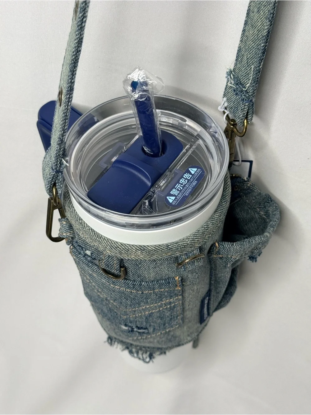 RARE Starbucks Retro Denim Collection 40oz Tumbler with Multifunctional Pouch